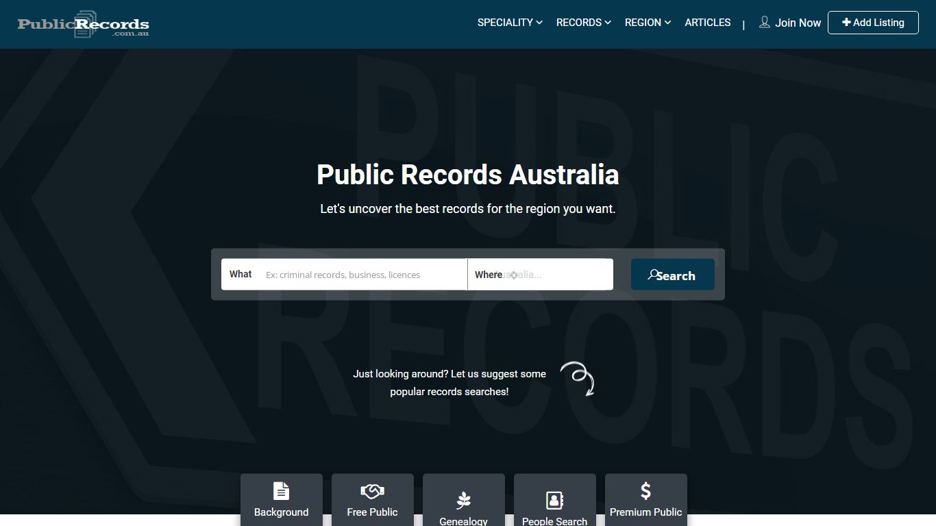 Public Records Australia - Business, Criminal, Driver, Property, More..