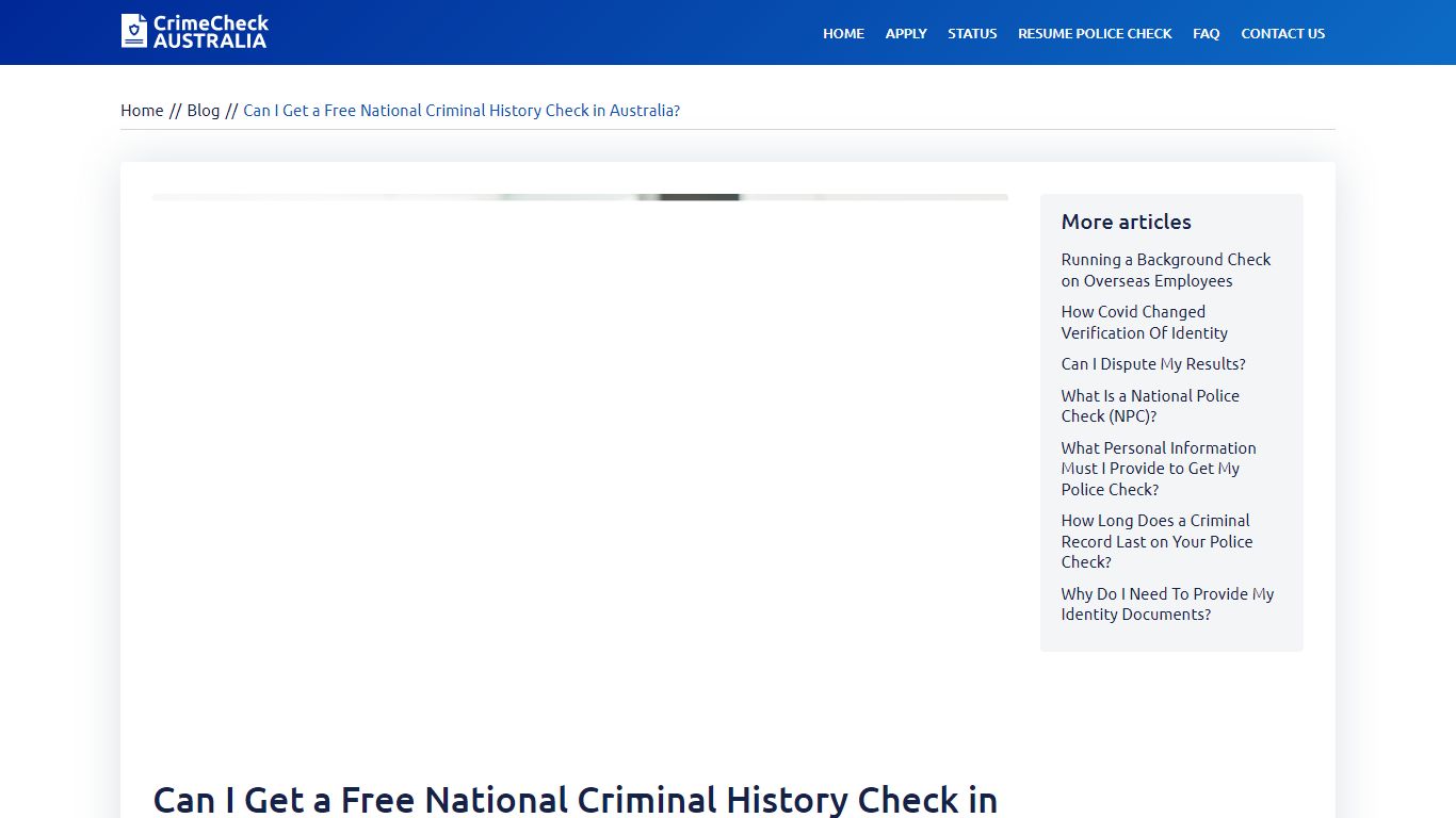 Free National Criminal History Check - Crime Check Australia